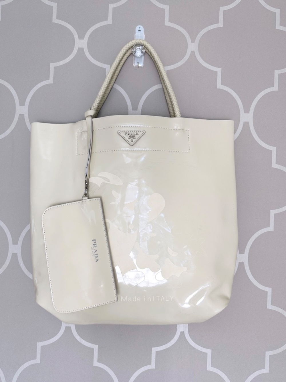 PRADA BAULETTO BR3107 RAME VIT. DAINO PRINT TOTE — NEW/UNUSED — ITALY - Picture 2 of 15